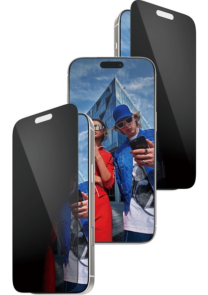 Privacy iPhone 17 Pro Max | Ultra-Wide Fit Siyah Çerçeveli Gizli/hayalet Ekran Koruyucu - Fast Fit Uygulama Aparatlı