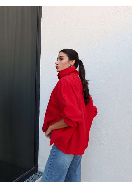 Kırmızı Dik Yaka Bomber Ceket indirimleri