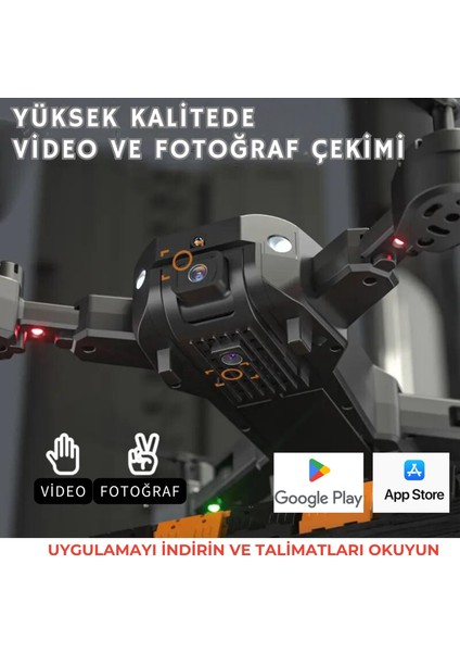 Başlangıç Drone 720P Hd Kameralı Drone Katlanabilir Taşıma Çantalı 4 Pervaneli Havada Sabit Kalır Kırmızı ve Siyah indirimleri