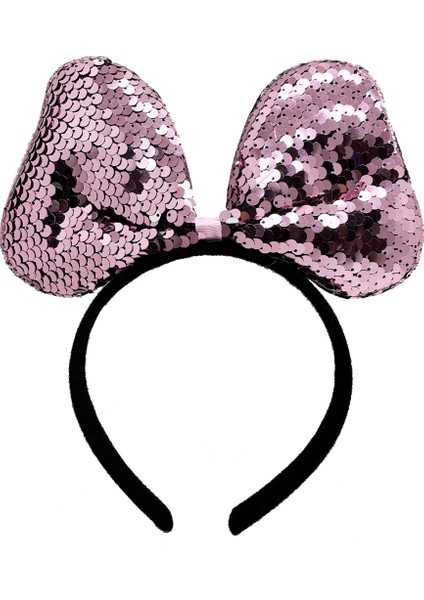 Bfs Renk Değiştiren Pullu Payetli Fiyonk Parti Tacı Pembe Gümüş Renk 20X16 cm fiyatları