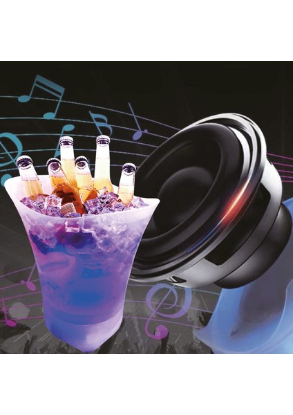 Hoparlör Buz Kovası, 5l Bluetooth Hoparlör ile Renkli Buz Kovası LED