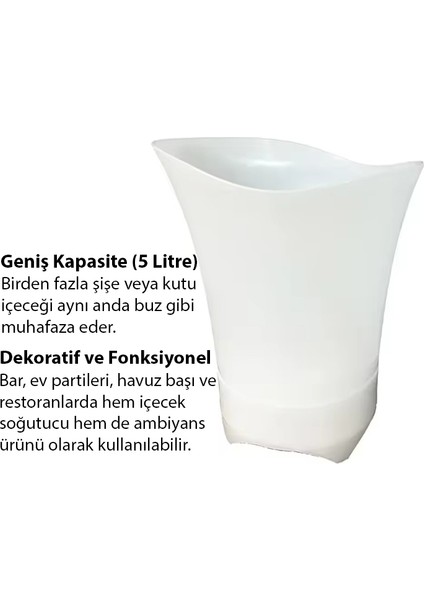 Hoparlör Buz Kovası, 5l Bluetooth Hoparlör ile Renkli Buz Kovası LED