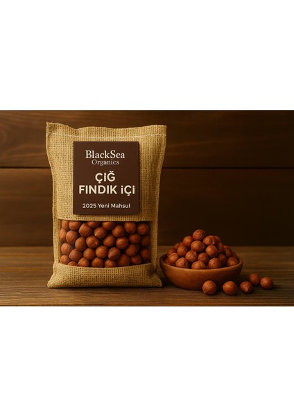 Çiğ Fındık Içi – 2025 Yeni Mahsul, Katkısız Doğal, Blacksea Organics (500 Gr) fiyatları