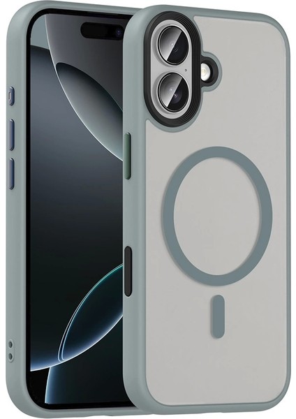 Apple iPhone 17 Kılıf Mat Arka Yüzey Wireless Şarj Özellikli Redclick Flet M-Safe Kapak