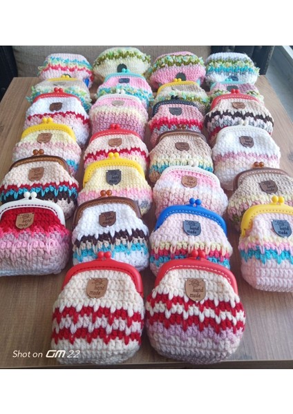 El Örgüsü Mini Cüzdan Kulaklık Anahtarlık Kartlık