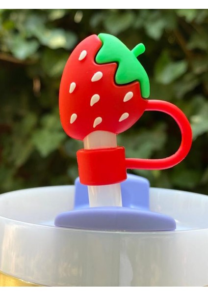 1 Adet Renkli 10 mm Için Pipet Tıpası Çiçekli Pipet Kapağı Quencher Pipet Tıpası 40 Oz ve 30 Oz Uyumlu