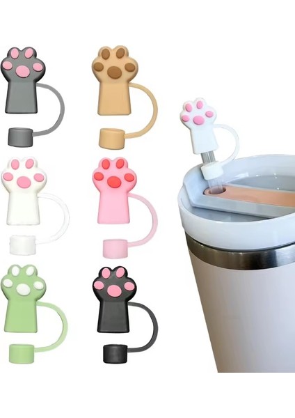 1 Adet Renkli 10 mm Için Pipet Tıpası Çiçekli Pipet Kapağı Quencher Pipet Tıpası 40 Oz ve 30 Oz Uyumlu