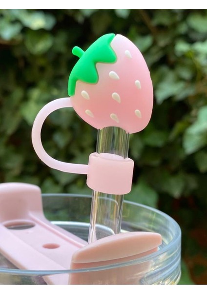 1 Adet Renkli 10 mm Için Pipet Tıpası Çiçekli Pipet Kapağı Quencher Pipet Tıpası 40 Oz ve 30 Oz Uyumlu