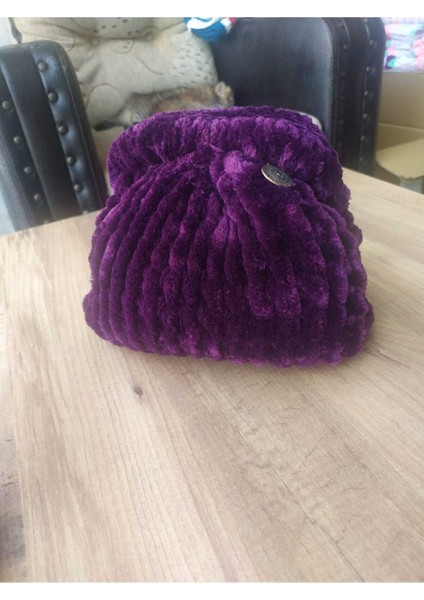 Gizli Burslu Kadife Mor Çanta Handmade indirimleri