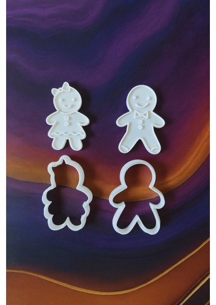 Gingerbread Kurabiye Kalıbı Seti 2li Beyaz – Kız ve Erkek Yılbaşı Kurabiye Hamur Kalıbı fiyatları