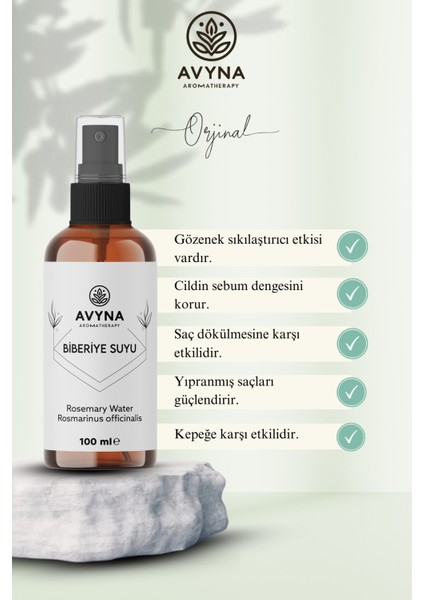 Biberiye Suyu Saç Toniği 100 ml – Kepek ve Dökülme Karşıtı %100 Saf Rosemary Water (Cam Şişe) modelleri
