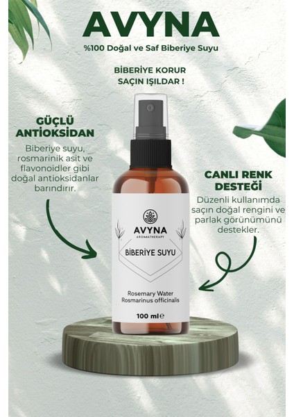 Biberiye Suyu Saç Toniği 100 ml – Kepek ve Dökülme Karşıtı %100 Saf Rosemary Water (Cam Şişe) indirimleri