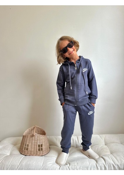 Garson Boy Baskılı Kapüşonlu Fermuarlı Sweatshirt-Eşofman Altı Mevsimlik Erkek Çocuk Takım fırsatları