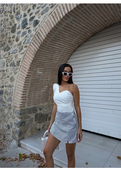 Tek Omuz Prenses Kol Crep Bluz fiyatları