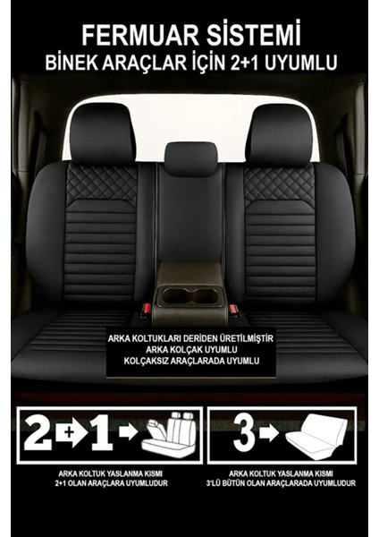 Skoda Superb Prestige 2.0 Tdi Cr Scr 190 4x4 Dsg 2018 Uyumlu Deri Serisi Siyah Oto Kılıfı Tam Set indirimleri