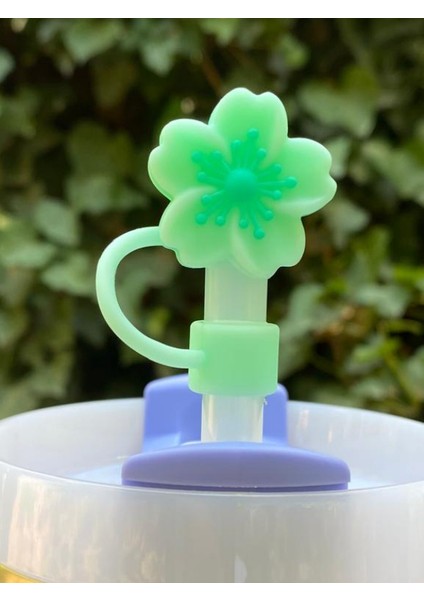 1 Adet Renkli 10 mm Için Pipet Tıpası Çiçekli Pipet Kapağı Quencher Pipet Tıpası 40 Oz ve 30 Oz Uyumlu