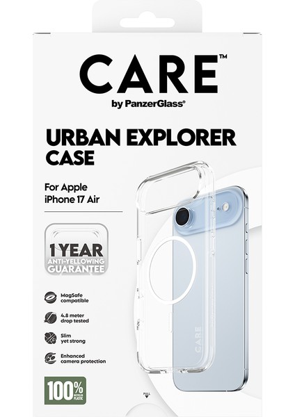 Care By Panzerglass Flagship iPhone Air Transparent Urban Explorer Beyaz Magsafe Uyumlu Kılıf modelleri