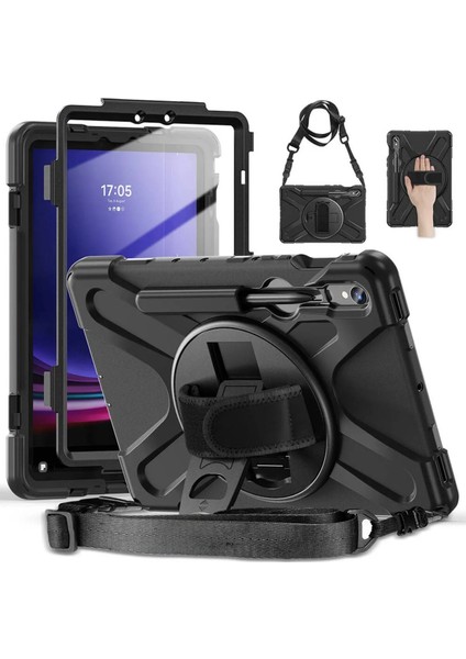 Samsung Galaxy Tab S10 Lite 2025 Zırhlı Armour Defender Askılı Kılıf SM-X400 modelleri