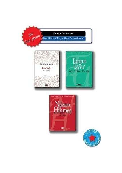 En Çok Okunan Seçkisi, 3 Şiir Kitabı; Lavinia Göğe Bakma Durağı Henüz Vakit Varken Gülüm