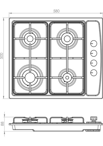 LX-410BF Beyaz(Ankastre Kç)Luxell.ng Wok fırsatları