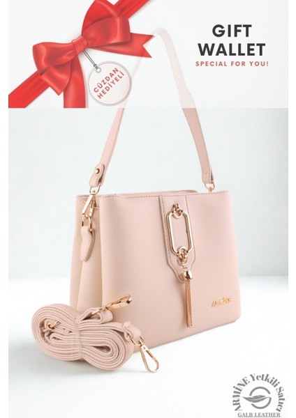 Orijinal Armine Günlük Kullanıma Uygun Premium Kalite Kadın Omuz Çantası 361 Krem +1