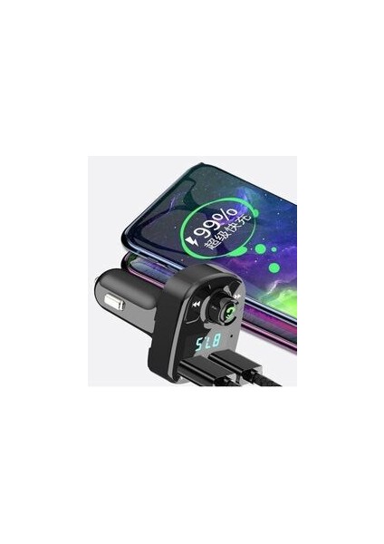 Araç Fm Transmitter Bluetooth 5.0 USB Sd Card Müzik Oto Aksesuar