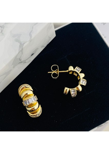 Halka Küpe Tırtıklı Küpe Kadın Serenay Küpe Kararmaz Xuping Gold fırsatları