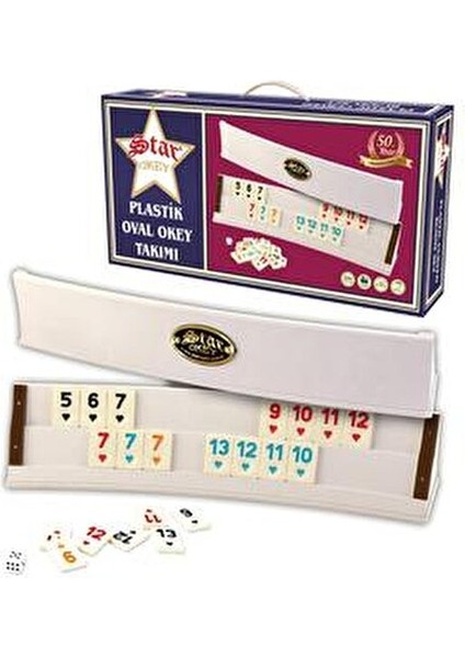 Star Plastik Oval Okey Takımı Açık Renk