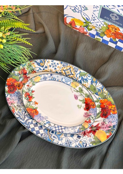 Italy Garden Oval Sunum Tabak 2'li