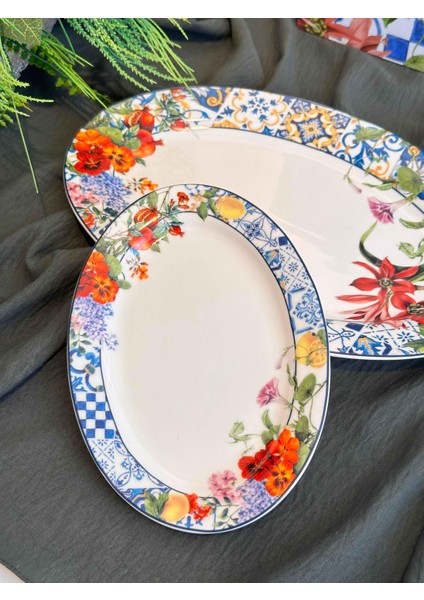 Italy Garden Oval Sunum Tabak 2'li modelleri