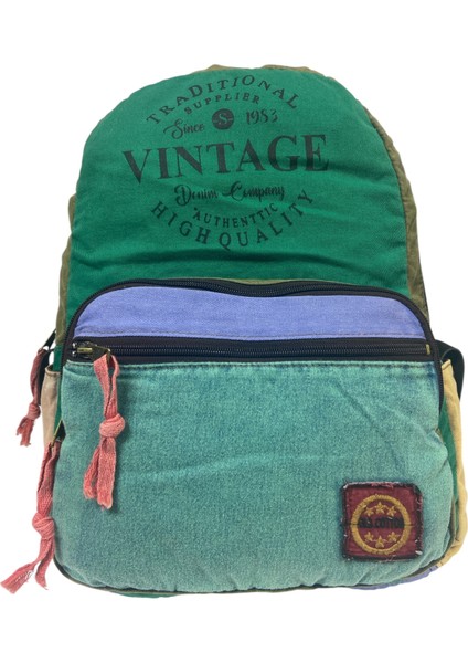 Kaliteli Renkli Vintage Disayn Günlük Sırt Gezi Okul Seyahat Çantası 31 cm x 41 cm fiyatları