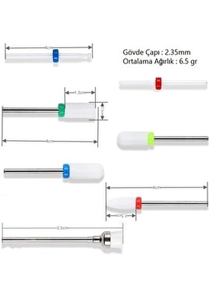 Elektrikli Manikür Makinesi Için Seramik Törpü Yedek Uçları (7 Parça) indirimleri