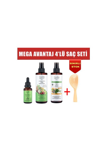 Avantaj Güçlü 4’lü Mucizevi Saç Bakım Seti (Tonik Serum Tarak)
