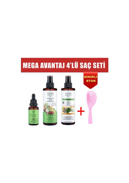 Avantaj Güçlü 4’lü Mucizevi Saç Bakım Seti (Tonik Serum Tarak) modelleri
