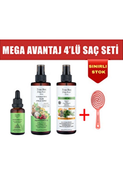Avantaj Güçlü 4’lü Mucizevi Saç Bakım Seti (Tonik Serum Tarak) fırsatları