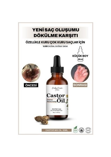 Daily Dream Series | Yoğun Nemlendirme Etkili Dökülme Karşıtı Castor Kompleks Yağ 50 ml