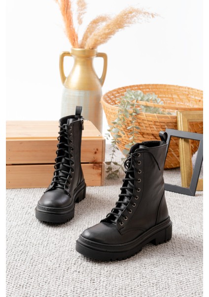 Kadın Olivia Dikişli Postal Kalın Taban Bot indirimleri