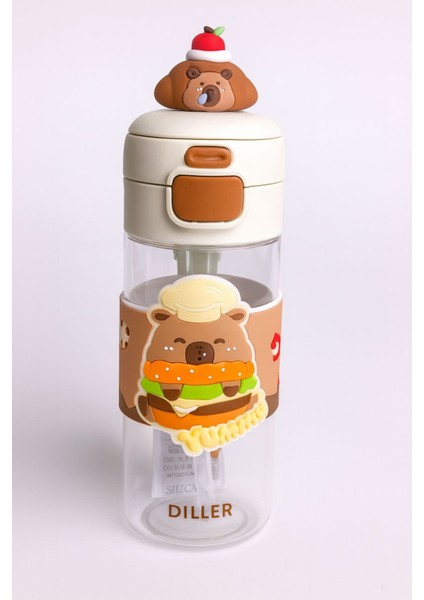 Capybera Figürlü Pipetli Suluk 600ML fiyatları