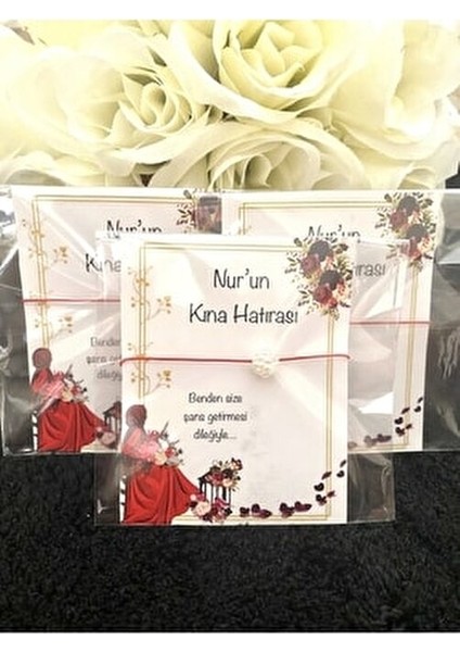 Kişiye Özel Şans Bilekliği Isimli Söz Nişan Nikah Kına Hediyesi 12 Adet fiyatları