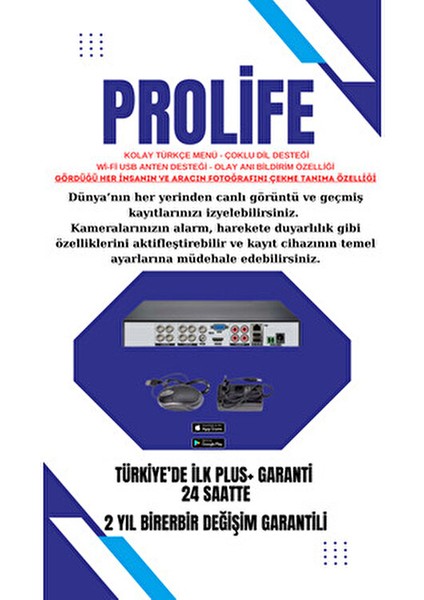 4lü 5 Mp Fullhd Güvenlik Kamerası 8 Girişli Kayıt Cihazı Yüz ve Araç Tanıma Özellikli Kamera Sistemi fiyatları