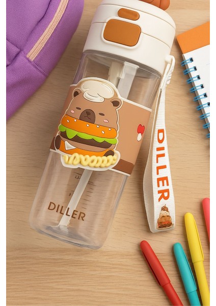 Capybera Figürlü Pipetli Suluk 600ML fırsatları