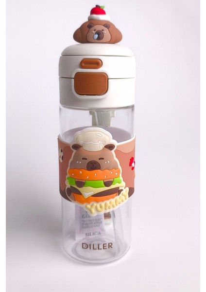 Capybera Figürlü Pipetli Suluk 600ML