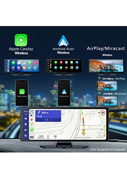 Yeni Tasarım Kablosuz Carplay Android Auto Uyumlu 4K 10.2 Inç Çift Kameralı Araç Multimedya Ekranı fiyatları