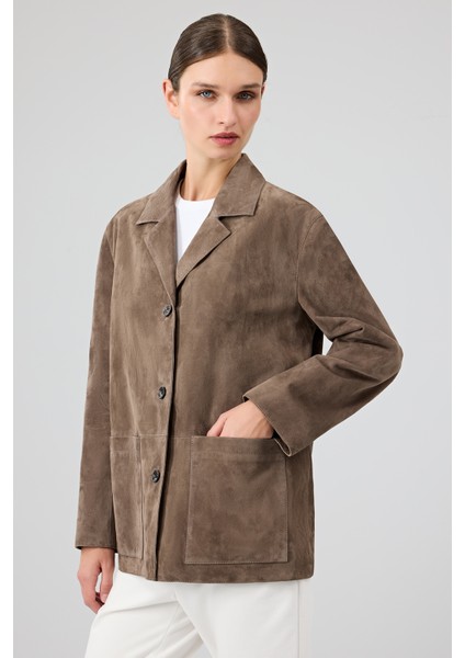 Gloria Kadın Vizon Oversize Süet Deri Ceket 25WGD560010 fiyatları