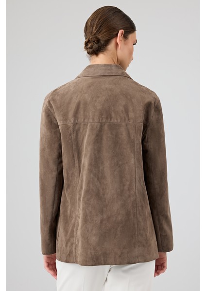 Gloria Kadın Vizon Oversize Süet Deri Ceket 25WGD560010 modelleri