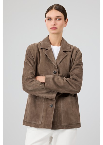 Gloria Kadın Vizon Oversize Süet Deri Ceket 25WGD560010 fırsatları
