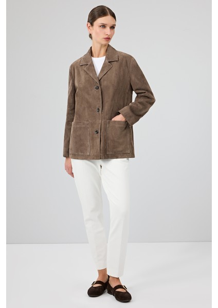Gloria Kadın Vizon Oversize Süet Deri Ceket 25WGD560010 indirimleri