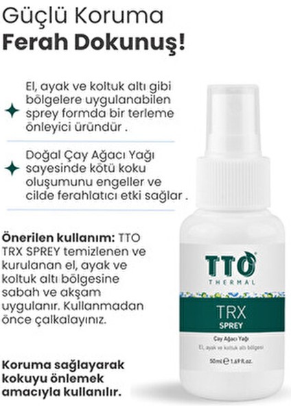Trx El,ayak, Koltuk Altı Terleme Önleyici Sprey 50 ml (Çay Ağacı Yağı / Tea Tree Oil ) fırsatları