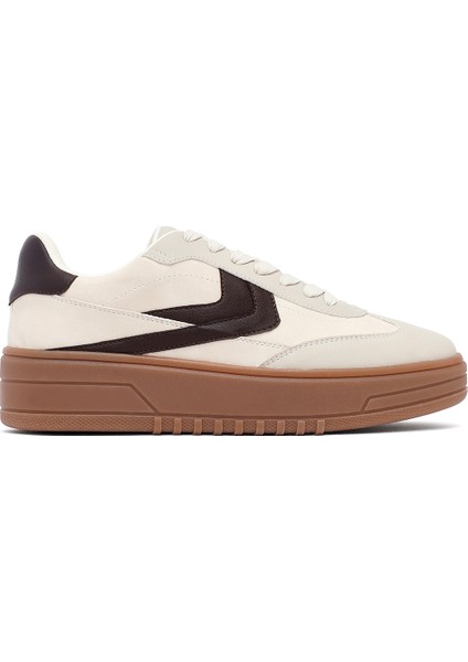 Kadın Bej Bağcıklı Kalın Tabanlı Sneaker 25AFD431018