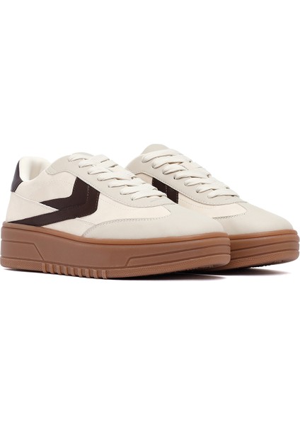 Kadın Bej Bağcıklı Kalın Tabanlı Sneaker 25AFD431018 modelleri
